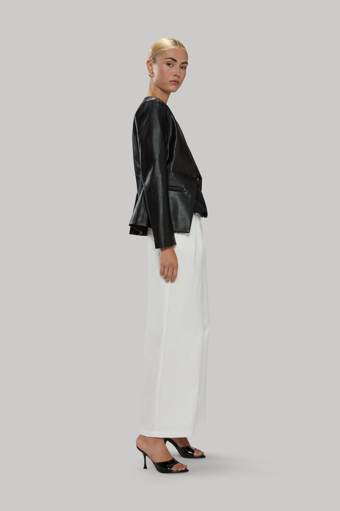 Essential Tailored Leather Blazer - Jasmine Elaine