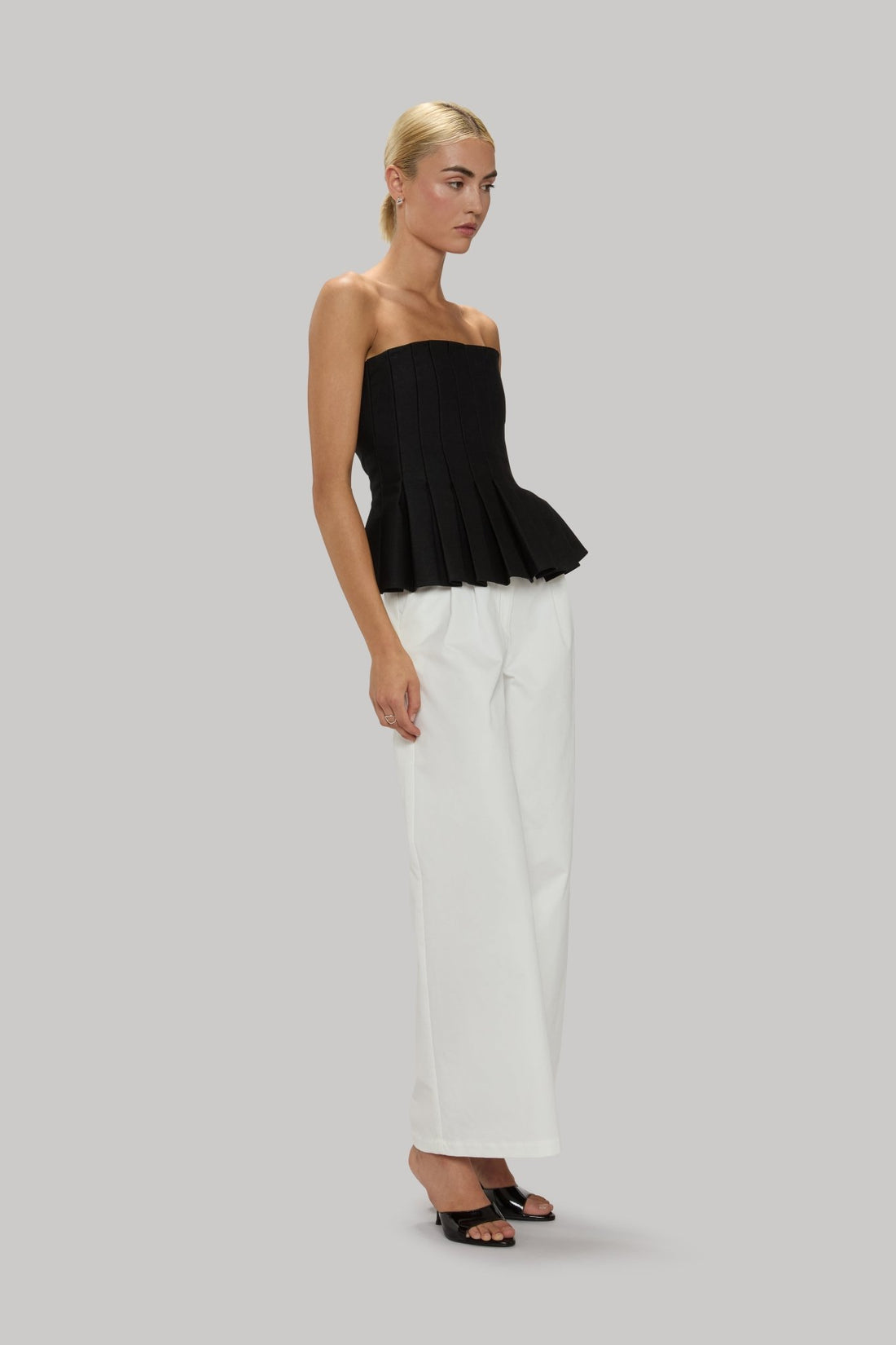 Pleated Denim Tube Top - Jasmine Elaine